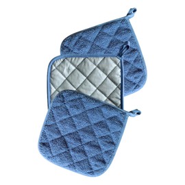 Piece, 6 Colours, Cotton, Pot Holder Set, Machine Washable, Pot Holders, Warming for Kitchen, Oven Towel, Pot Holder Grill Mats for Charcoal 40 x 60 (Blue, One Size)