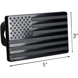 eVerHitch Heavy American Flag Metal Trailer Hitch Cover for 2 inch Receivers with 5/8-Inch Pin Diameter Trailer Hitch Lock (Fit 2" receivers, Black)