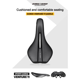 GORIX Bike Saddle Seat Wide Hole Shock Absorption Waterproof Soft Cushion Mountain Road Bicycle (Venture 11)