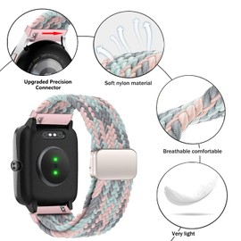 Issinlky Nylon Strap for Gloryfit Smart Watch P66/P66D/P72/P95, 22 mm Braided Adjustable Strap for Veryfit IDW19/IDW13/IDW16/IDW18, TUYOM LW36, H1/D1, T70/T60/T50S, Y6, YB54, G39 AGPTEAGAGAGAGW11