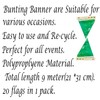 Bunting Banner 9meter String Bunting Nylon Green Polypropylene Banners 20pcs
