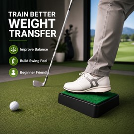 Golf Weight Transfer Trainer for Swing Practice – Compact Balance Pedal for Hip Rotation, Tempo & Beginner Drills