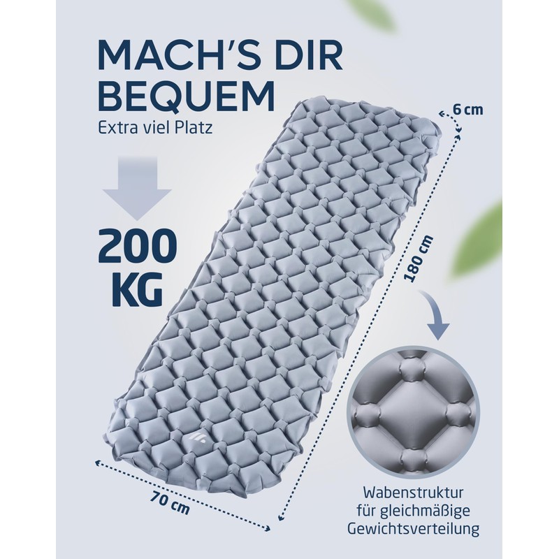 NORDMUT® Outdoor Sleeping Mat, with Repair Kit, Ultralight Thermal Pad