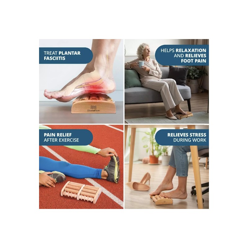 TheraFlow Dual Foot Massager Roller (Large). Relax and Relieve Plantar