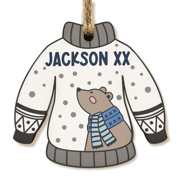 The Plum Penguin Personalised Novelty Christmas Jumper Bauble Festive MDF