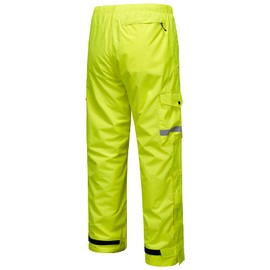BASSDASH Complete Men’s Breathable Waterproof Rain Pant Lightweight Over Pant with 1/2 Zip Legs for Fishing Kayaking Hiking Fluorescent Yellow