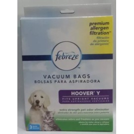 Febreze Pacote com 3 sacos de vácuo Febreze Hoover Y força extra eliminador de odor para animais de estimação