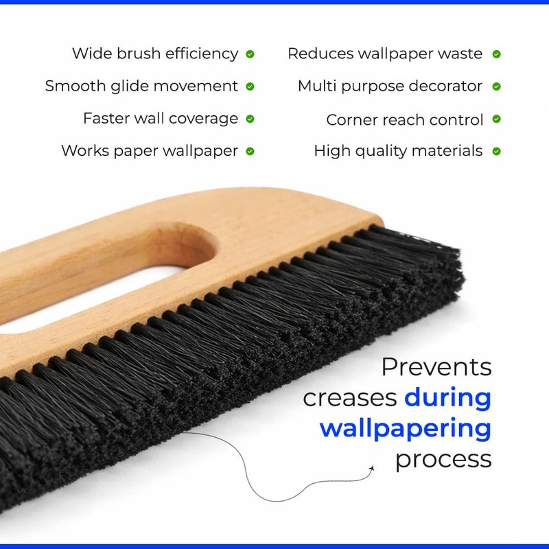 Zopper Wallpaper Smoothing Brush 30cm – Wooden Handle Horsehair Paste