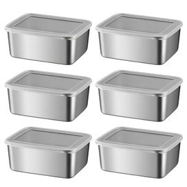 650Ml Food Storage Containers, Stainless Steel Food Containers With Lids, Stainless Steel Insulated Food Container, 6Pcs Silver Meal Prep Container, Freezer Food Container for Families Restaurant