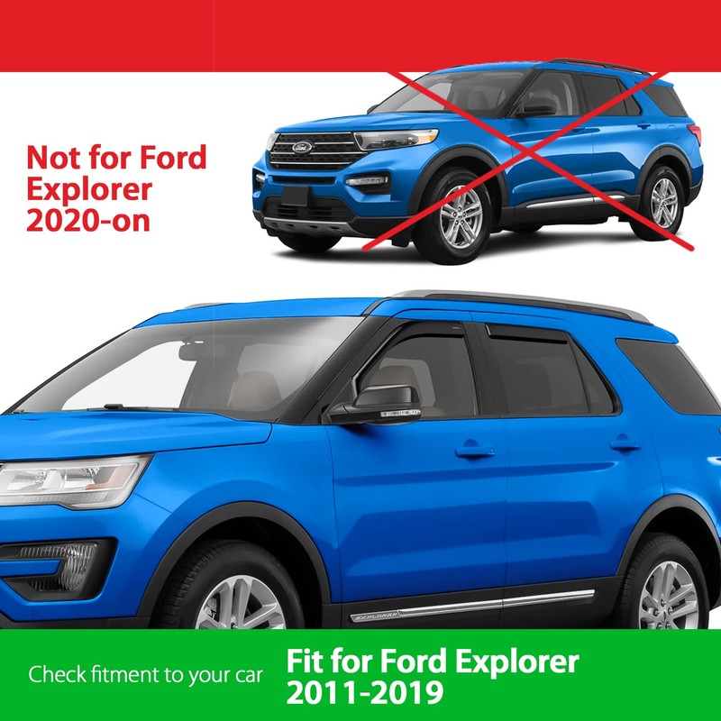 Goodyear Shatterproof in-Channel Window Deflectors for Ford Explorer 2011-2019, Rain