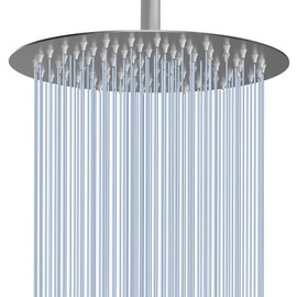 Voolan Rain Shower Head, High Flow Large Rainfall Showerhead Made of All Metal Stainless Steel, Waterfall Body Covering, Universal Wall and Ceiling Mount (12 Inch, Brushed Nickel)