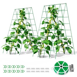 Cucumber Trellis 2 Pack, 48"x34" Garden Trelli for Climbing Plants, 5mm Thickness for Raised Bed, Plant Trelli Plant Grow Support for for Vegetables, Tomatoes, Beans and Cucumber