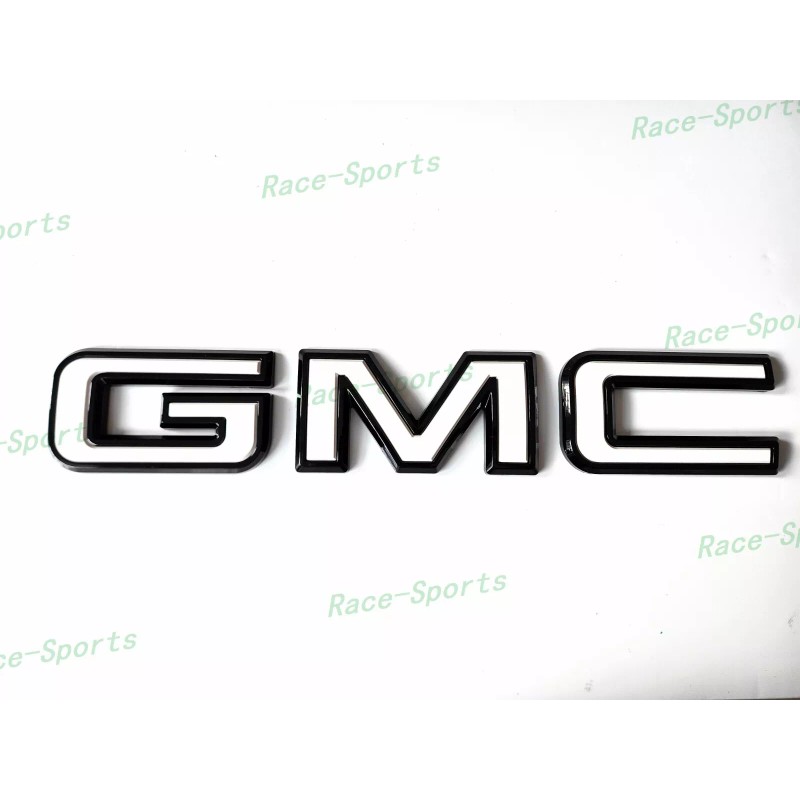 Auto GMC Rear Tailgate Gloss Black White GMC Emblem GMC