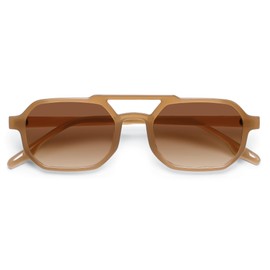 SOJOS Retro Rectangle Aviator Sunglasses for Women Men Trendy 90s Classic Square Frame Shades SJ2627,(Brown/Brown)