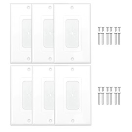 XGGYA Flexible Rubber Wall Plate Cable Pass Through,Standard Size Cable Wall Plate,1-Gang,4.50" x 2.75,Rubber Wall Grommets Insert for Low Voltage Cables,Home Theater System,6 Pack