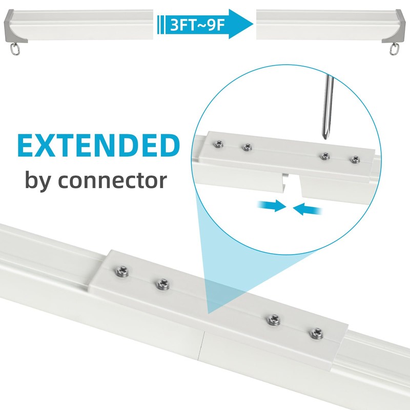 Ceiling Curtain Track, 3Ft-9Ft Curtain Tracks Ceiling Wall Mount Heavy