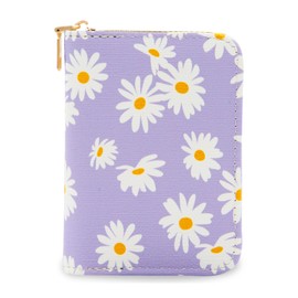 LJCZKA Floral Card Holder Wallet for Women Ladies Small Credit Card Holder with Zip, Floral Coin Purse with 9 Card Slots and 2 Compartments
