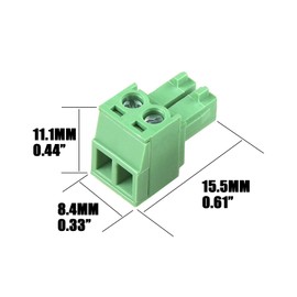 Cermant 20 pcs 2 Pin KF2EDG 3.81mm/0.15" Pitch Pluggable PCB Angle Screw Terminal Block Plug Connector Socket Panel Mount DIY