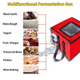 Bread Proofing Box Heated, Foldable Dough Proofer Temperature/Timer Control Sourdough Warmer for Making Bread, Pizza,Yogurt, Natto and Handmade Soap Red, 10.6 * 10.6 * 10.6inch