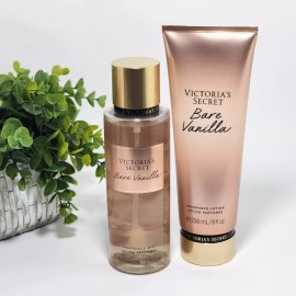 Victoria's Secret Bare Vanilla Body Mist Spray & Body Lotion ~ Set of 2
