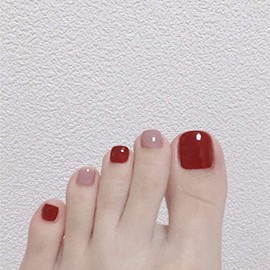 24 Pcs Toenail Emerald Colored Nail Red Fuselage Toe