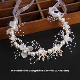Mythya Bandas para el Cabello y Wrist Garland Accessories, Diadema de Aleación Floral, Accesorios para el Cabello, Diadema de Cristal de Princesa, Graduación, Fotografía para Niñas y Mujeres