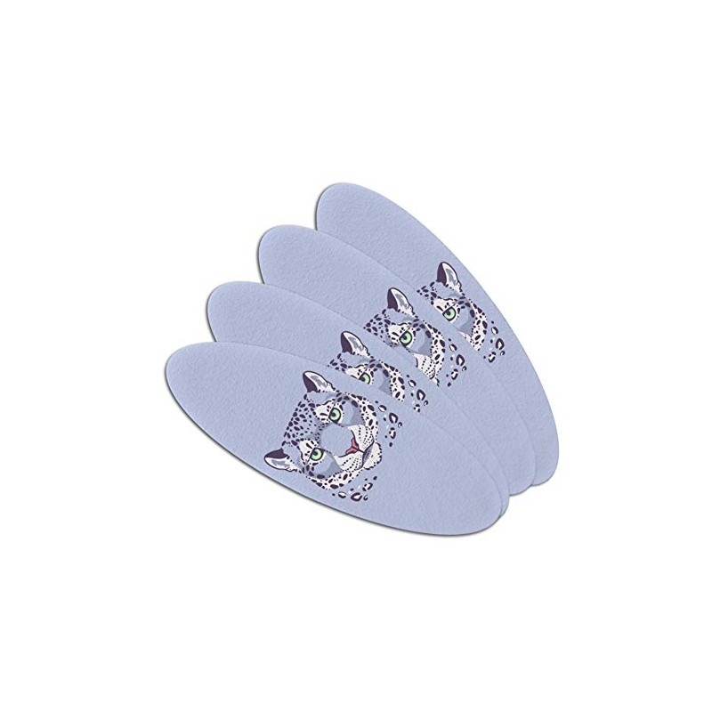 Spotted Snow Leopard Face Double-Sided Oval Nail File Emery Board