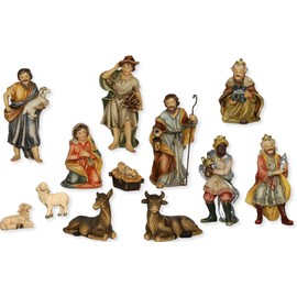FADEDA 12 x John Nativity Figures, Height: 10 cm, Hand-Painted, Detailed Nativity Scene Figures, Christmas Table Decoration, Nativity Accessories