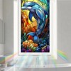 Nuxovilar Stained Glass Dolphin Window Film, 16.9×39.4inch, Underwater Dolphin Pattern