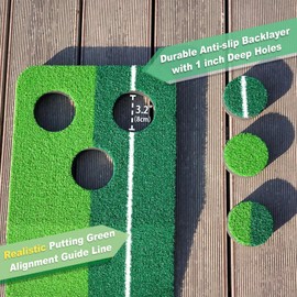 SENSECLUB Indoor Putting Green, Foldable Putting Mat Golf Game Set, Golf Gifts for Men - 1x8 Ft with Putter