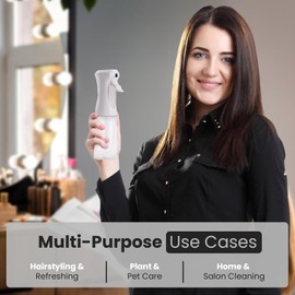 Aquableu Spray Bottle for Hair – 10-Pack Continuous Mist Spray Bottle for Hair Care, Styling, Cleaning, Plants, Pets & Essential Oils (Clear, 6.76oz/200ml)