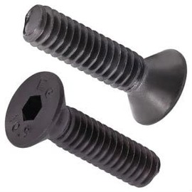 M4-0.7 x 8mm (100 PCS) Countersunk Head Socket Cap Screws, Black Oxide Finish, 10.9 Grade Alloy Steel, Full Thread, Coarse Thread, DIN 7991