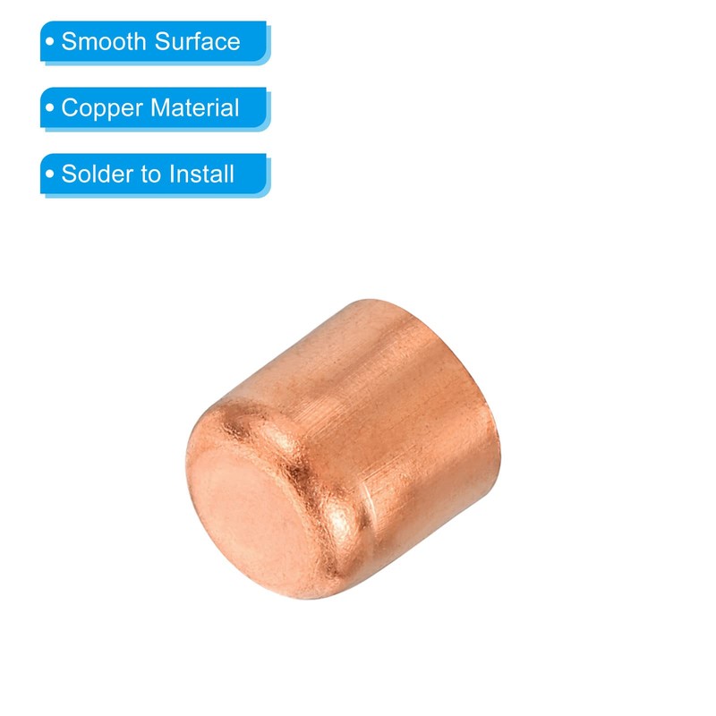 PATIKIL 5pcs 10mm Inner Diameter Copper Tube End Caps Copper