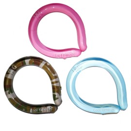 Neck Cooling Tube (One Each Colors, 3) | Wearable Cooling Neck Wraps for Summer Heat I Cold Gel Ice Pack | Reusable Neck Cooler Commute and Outdoor Activities | Relief for Hot Flashes or Fever