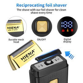 HIENA PRO Professional Hair Clippers Set, Cordless Hair Clipper for Barber Kit, USB-C Rechargeable Barber Clippers for Men with LED Display