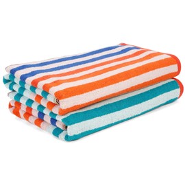 Ambra Linens 500 GSM Highly Absorbent Bath Towels Set, 100% Cotton, Soft and Plush, All Seasons Use, Extra Large, Cabana Style, Best for Pool, Beach, Spa, Gym (Aqua)