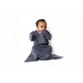 SleepingBaby Poly Zipadee-Zip Swaddle Transition Baby Swaddle Blanket with Zipper, Cozy Baby Sleep Sack Wrap (Medium 6-12 Months | 18-26 lbs, 29-33 inches | Classic Grey)