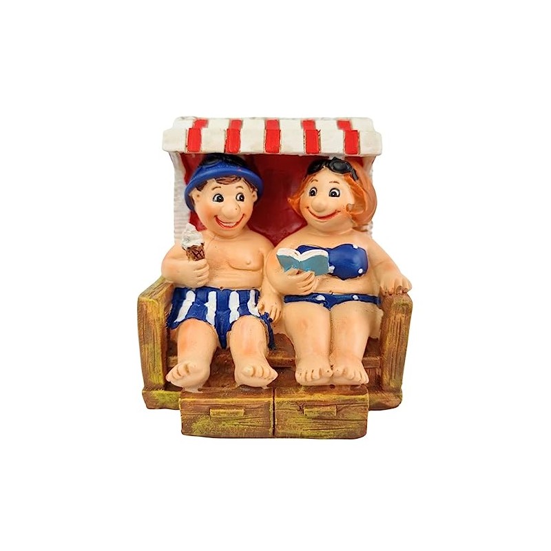 Dio Beach Chair Couple Figurine Made of Polyresin Decorative Figurine