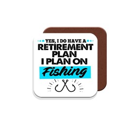 Coaster Gift for Fisherman/Fishing Enthusiasts - I Plan On Fishing - Giftset - Made by MUGGZ in The UK