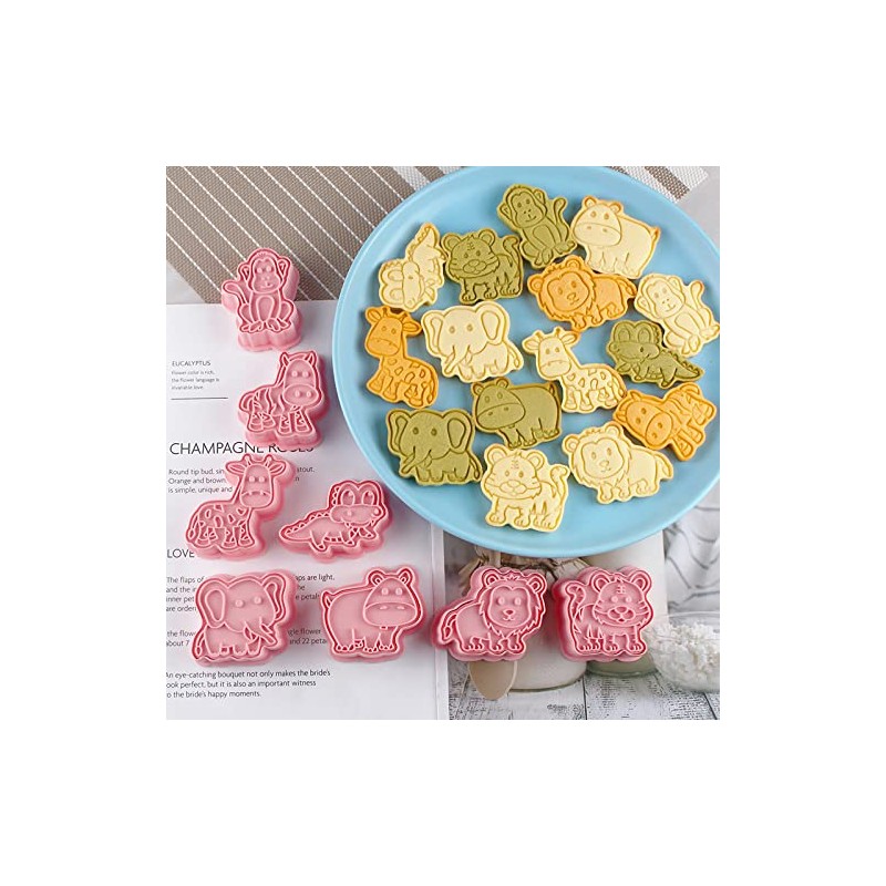 8 Pieces Cute Animals Cookie Cutters Cartoon Elephent Cookie Mould