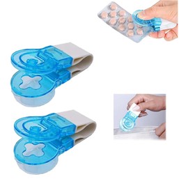 2 Pcs Portable Travel Pill Popper Tool,Portable Pill Taker,Portable Pill Taker Household Gadgets,Blister Pack Opener Popper Assistance,Portable Travel Tablet Dispenser Pills Extractor Tool for Elderly