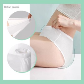 Fuzzleehi Women's Disposable Panties Underwear Travel Panties Pure Cotton Emergencies Panties for Business Trip Travel Hotel Spa Hospital Stays Underpants White Large(7pcs/pk)