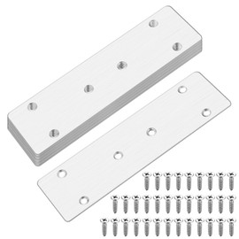 10 Pcs Flat Joining Plates, Metal Mending Plates for Wood, Timber Connector Perforated Straight Brace Brackets, Stainless Steel Heavy Duty Fixing Brackets for Furniture Repair, 6.7x1.89 in
