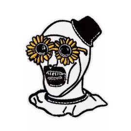 Patchwork Paradise Art the Clown Flower Sunglasses Embroidered Iron On Patch Terrifier Horror Film
