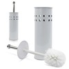 Stainless Steel toilet Brush Holder Free Standing Brush (White)