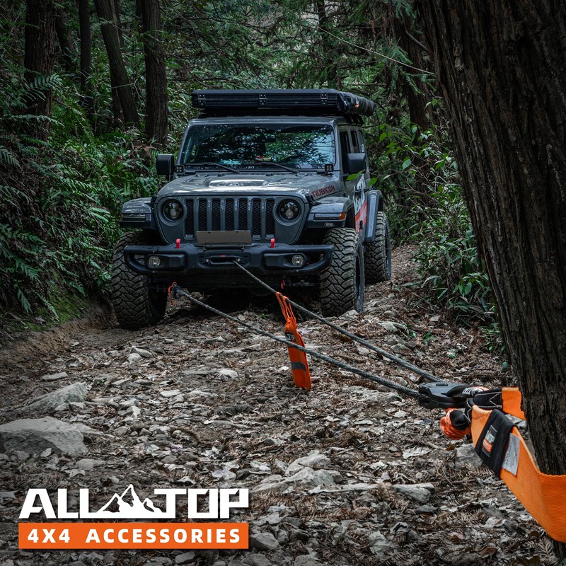 ALL-TOP Synthetic Winch Rope w/Hook & Isolator, 3/8in x 92ft,