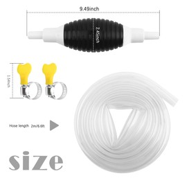 Hand Siphon Pump for Gasoline with Siphon Hose,Multifunction Gas Syphon Hand Pump Funnel for Water of Gas Can Spout Replacement,Portable Fuel Pumps Water Transfer Pump Tool Set (6.6Ft)