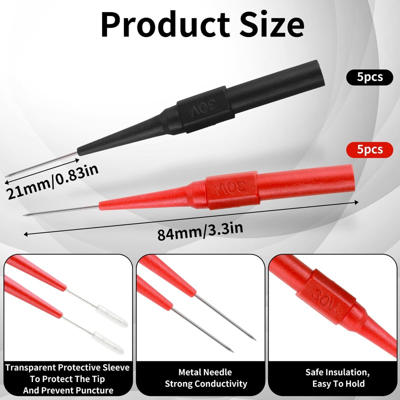 cobee 10 Pcs 0.7mm Test Probe Pins, Wire Piercing Probe