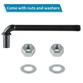 Skelang 6" J-Bolt Post Hinge, 5/8" Male Pin Hinges Bolts, Fence Bolt Though Post Hinge, Pack of 2