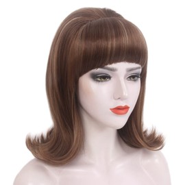 STfantasy Beehive 60s Wigs Gothic Wigs for Women Mrs Claus Fancy Dress Costume Harajuku Cosplay Party Hair (Ash Brown)